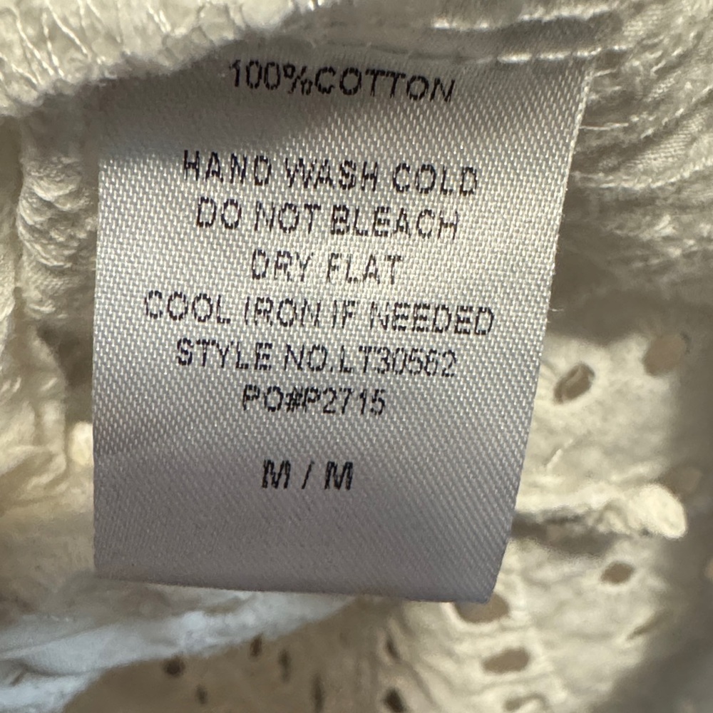 Main Strip White Eyelet Button-Down Blouse - Picture 6 of 6
